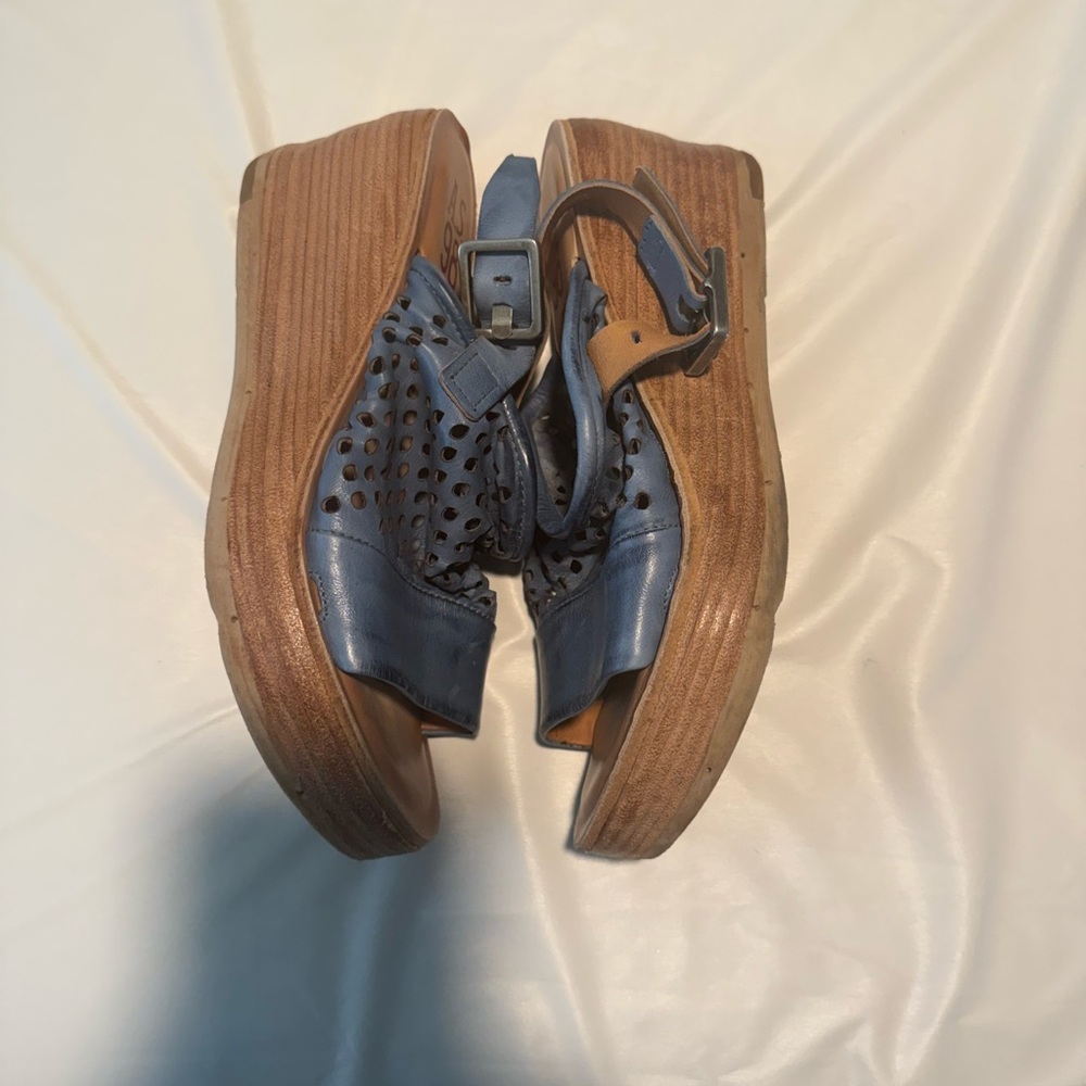 A.S.98 wedge leather sandal - Picture 3 of 9